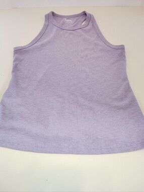 Eddie Bauer Women's Size Medium Heathered Lavender High Neck Ribbed Tank Top SS2